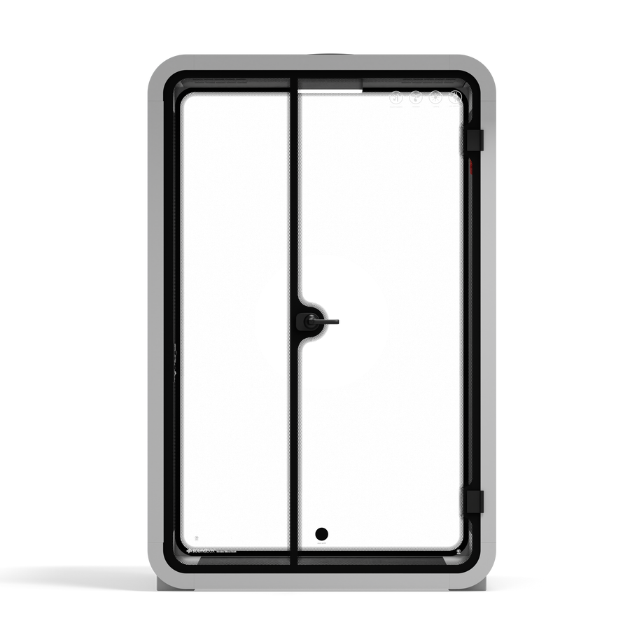 Office Phone Booth Quell - 2 PersonLight Grey / No Furniture / Dark Gray