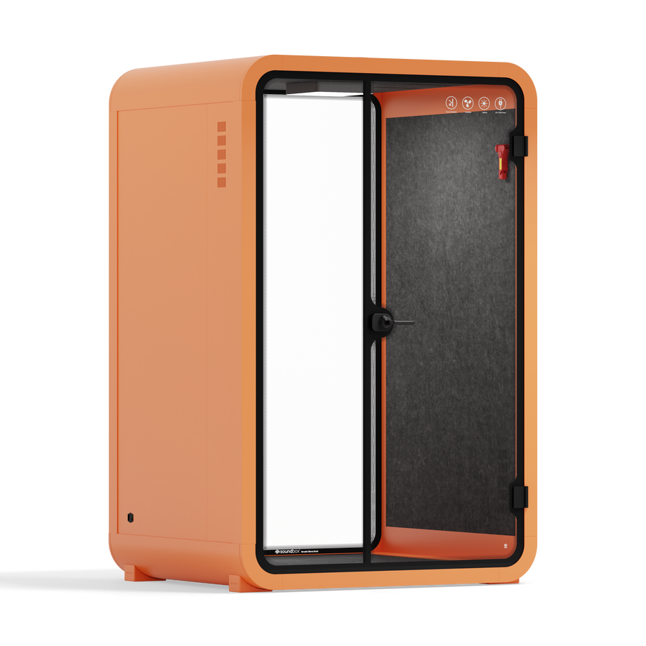 Office Phone Booth Quell - 2 PersonOrange / No Furniture / Dark Gray