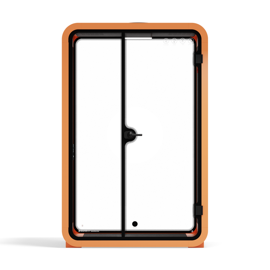 Office Phone Booth Quell - 2 PersonOrange / No Furniture / Dark Gray