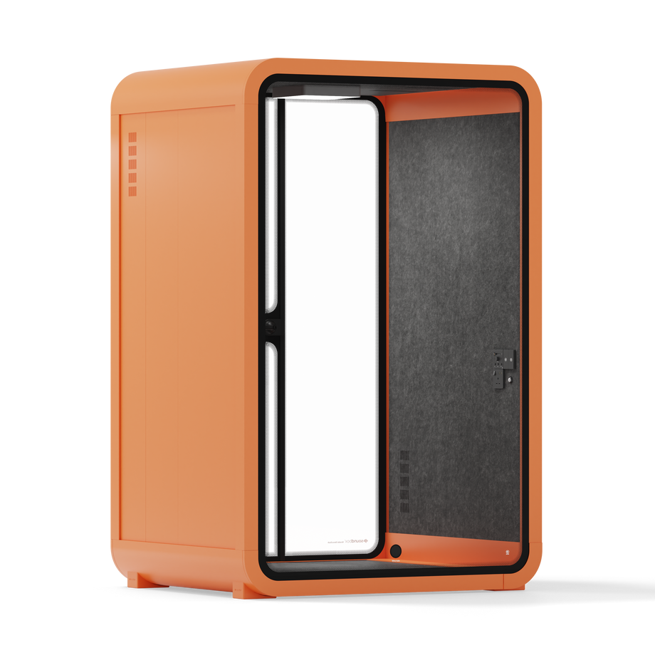 Office Phone Booth Quell - 2 PersonOrange / No Furniture / Dark Gray