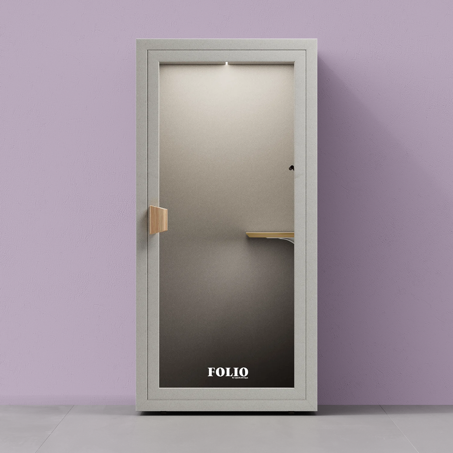 Office Phone Booth Folio - Stand UpFolio Pebble Grey / Furniture Set 1