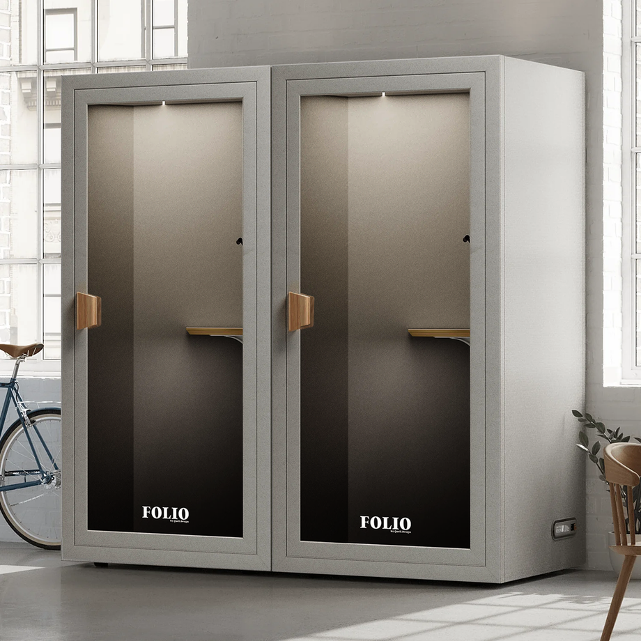 Office Phone Booth Folio - Stand UpFolio Pebble Grey / Furniture Set 1