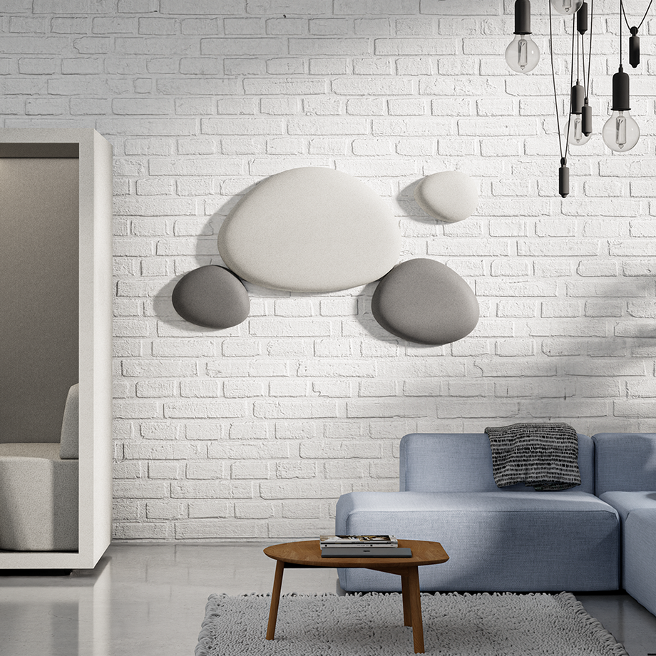 Acoustic Ceiling Panels SetPebble Grey / Dark Grey