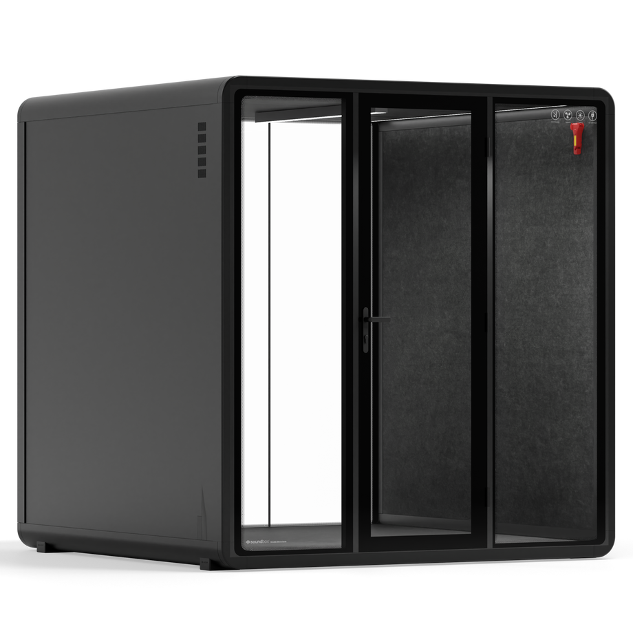 Quell - Quell+ - 6 Person Meeting BoothBlack / No Furniture / Dark Grey