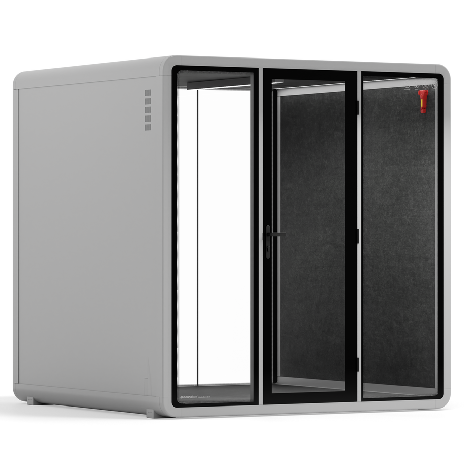 Quell - Quell+ - 6 Person Meeting BoothLight Grey / No Furniture / Dark Grey