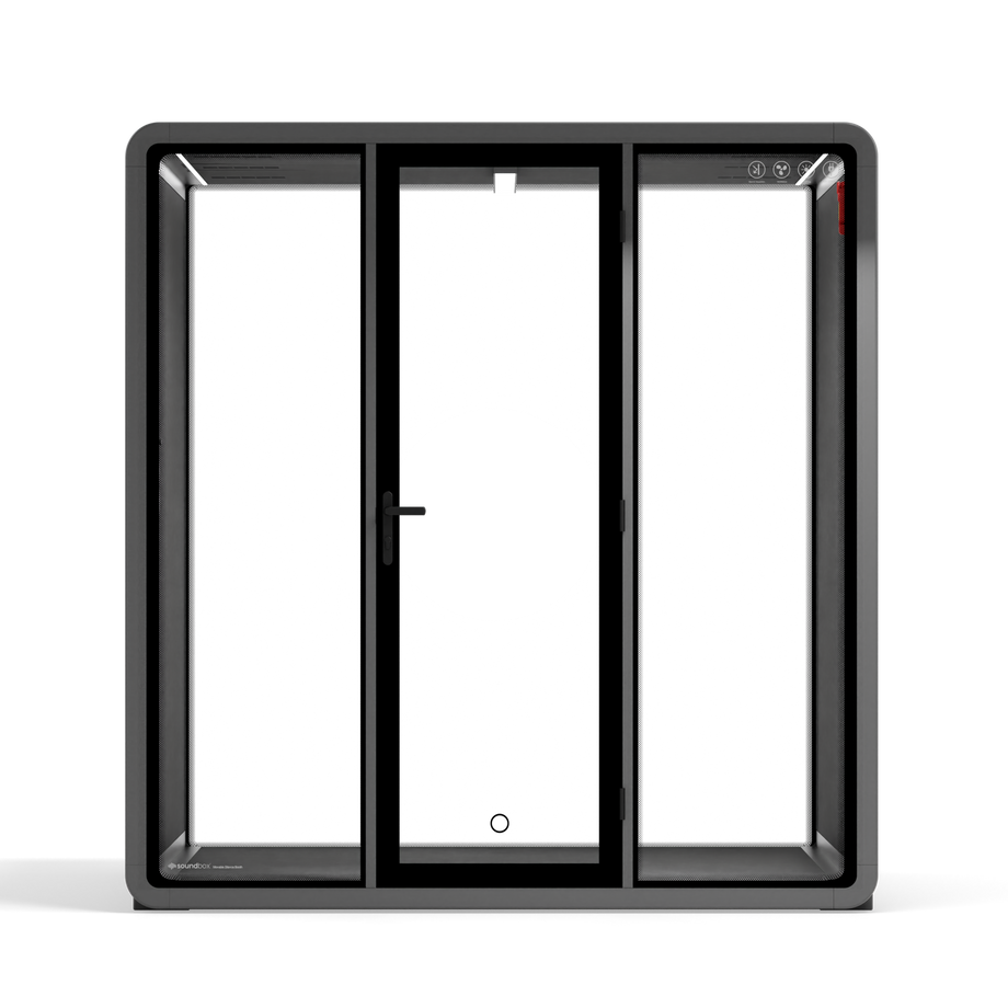 Quell - Quell+ - 6 Person Meeting BoothWooden / No Furniture / Dark Grey