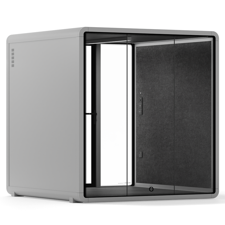 Quell - Quell+ - 6 Person Meeting BoothLight Grey / No Furniture / Dark Grey