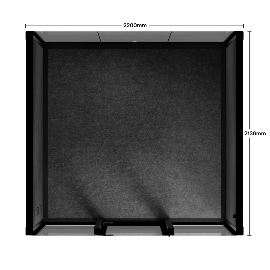 Quell - Quell+ - 6 Person Meeting BoothBlack / No Furniture / Dark Grey