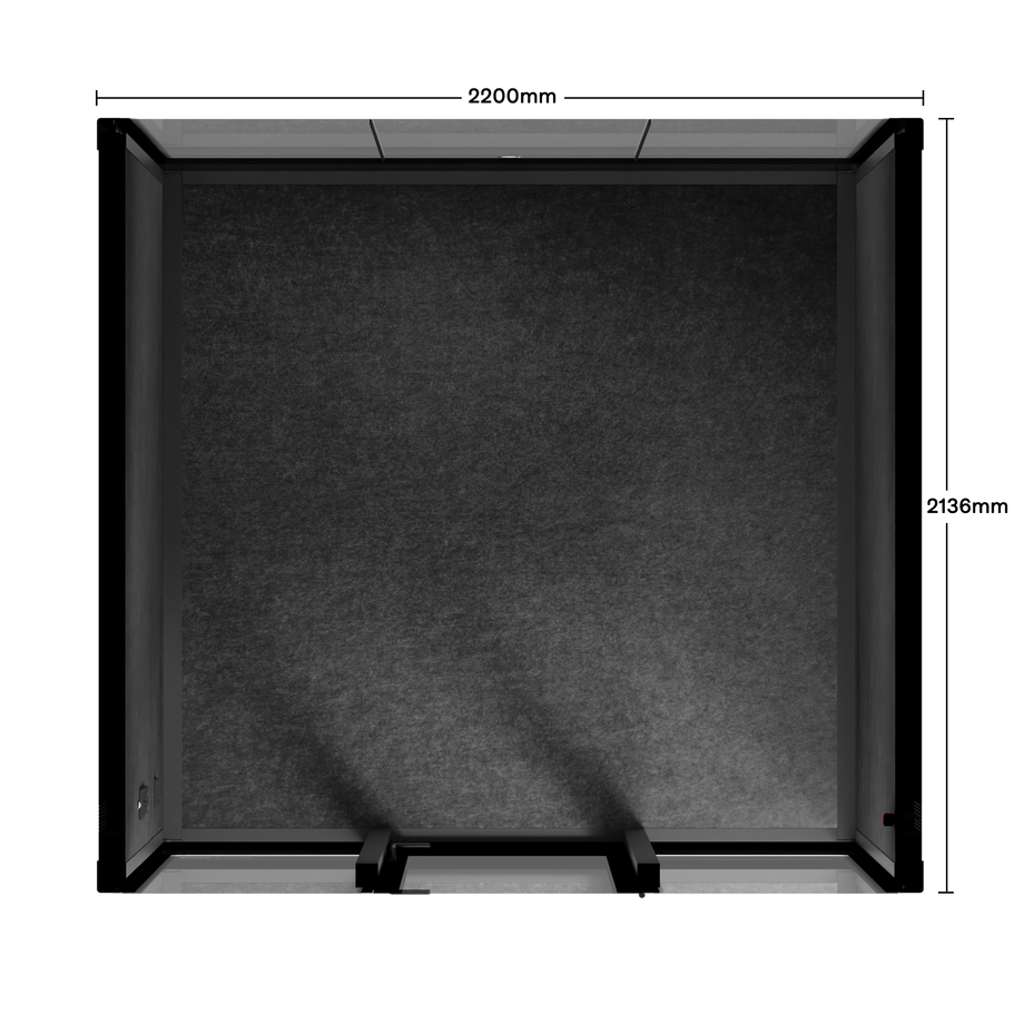 Quell - Quell+ - 6 Person Meeting BoothWooden / No Furniture / Dark Grey