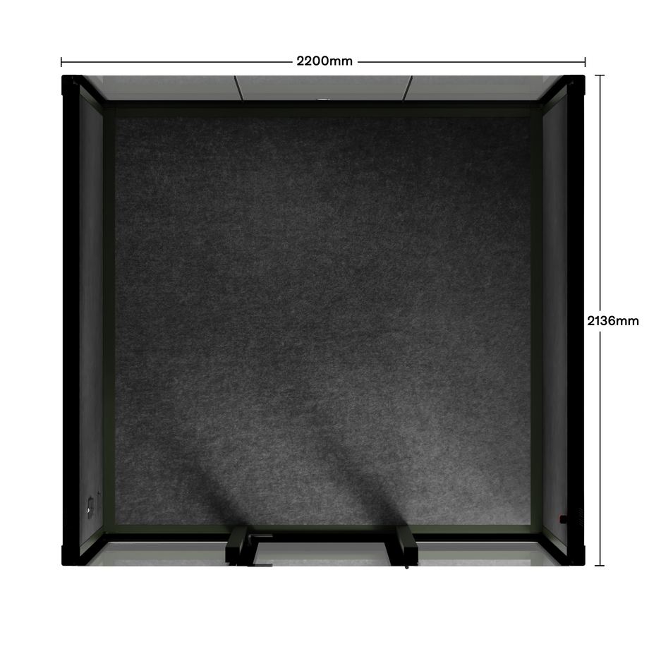 Quell - Quell+ - 6 Person Meeting BoothDark Green / No Furniture / Dark Grey