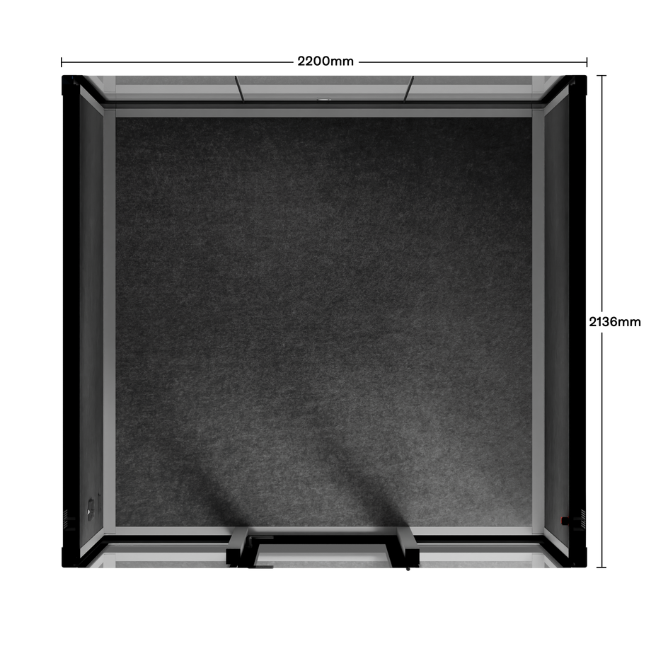 Quell - Quell+ - 6 Person Meeting BoothLight Grey / No Furniture / Dark Grey