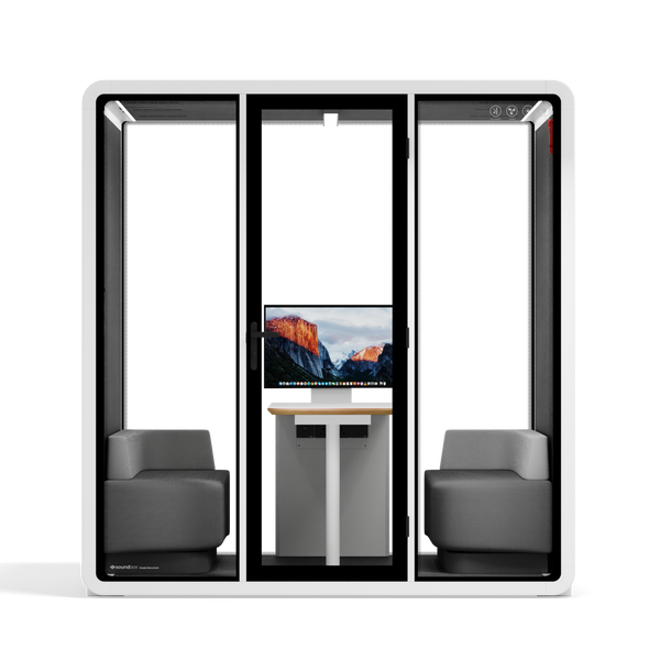 Quell - Quell+ - 6 Person Meeting BoothWhite / Furniture Set 1 / Dark Grey