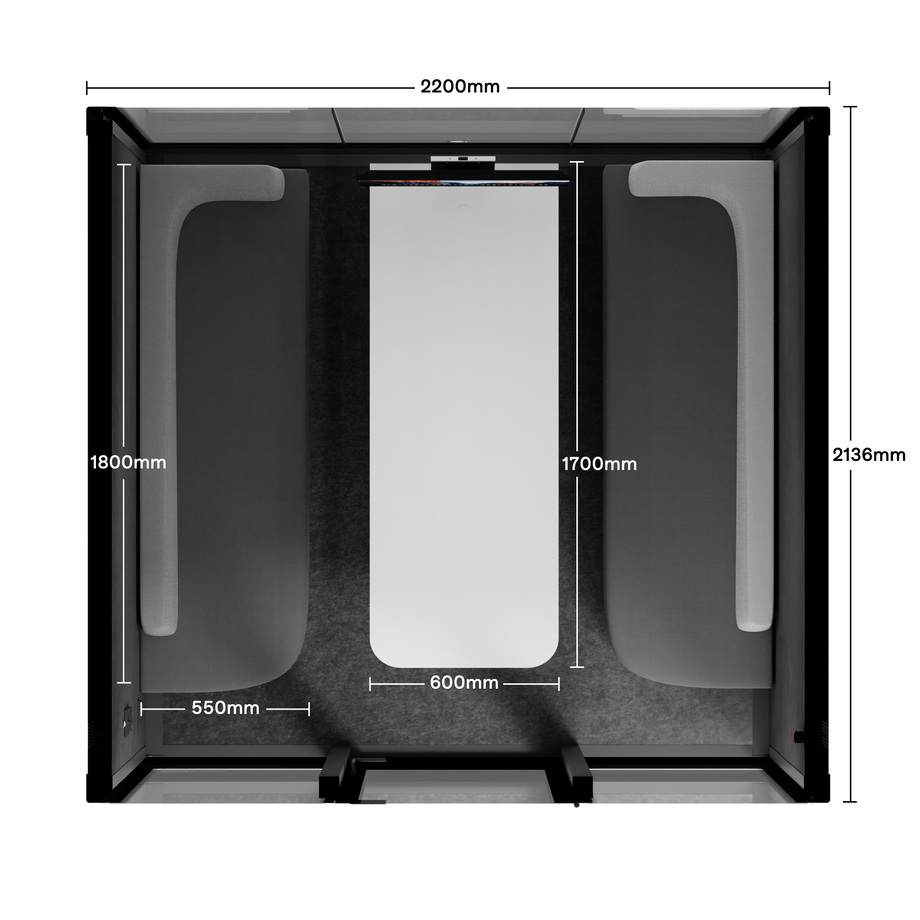 Quell - Quell+ - 6 Person Meeting BoothWooden / Furniture Set 1 / Dark Grey