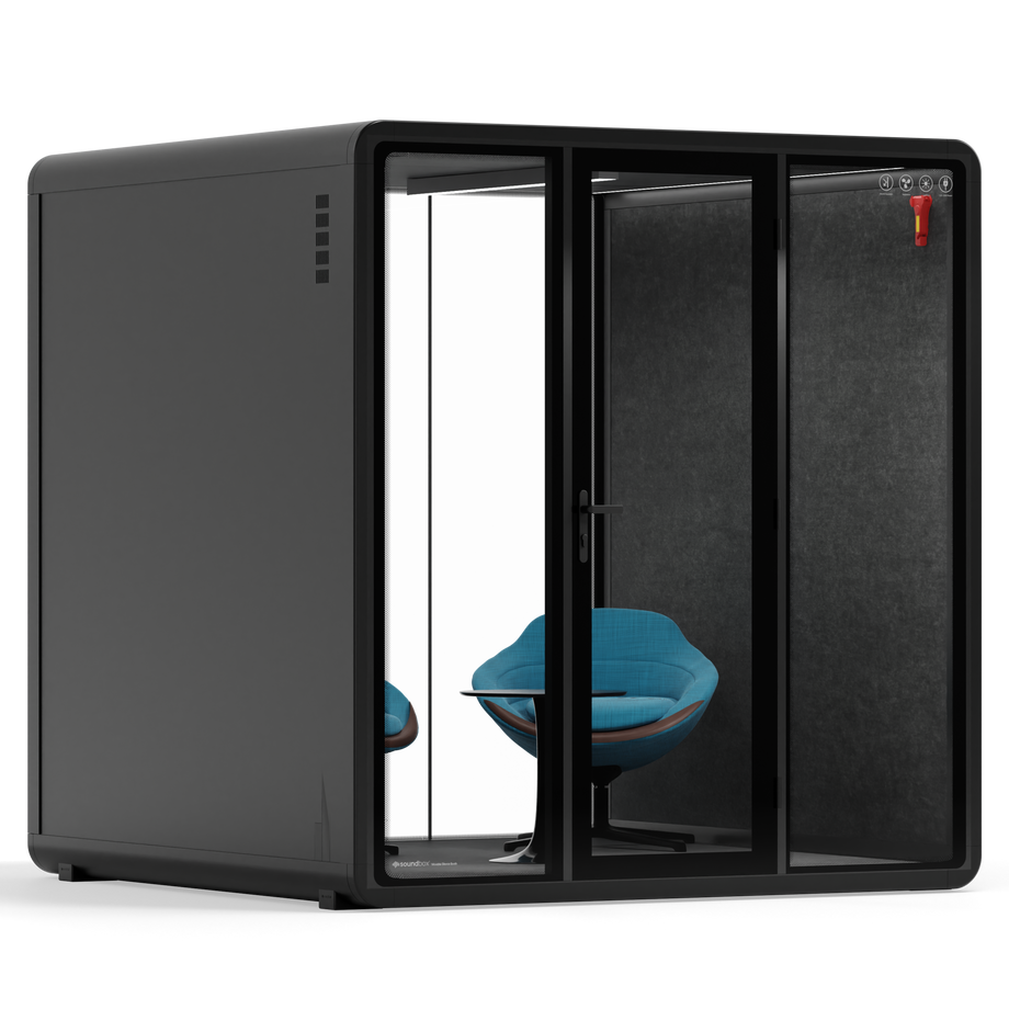 Quell - Quell+ - 6 Person Meeting BoothBlack / Furniture Set 2 / Dark Grey