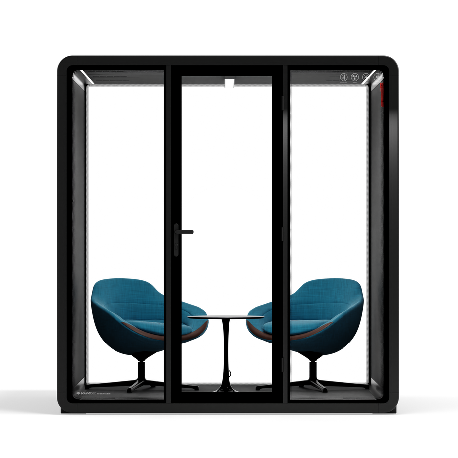 Quell - Quell+ - 6 Person Meeting BoothBlack / Furniture Set 2 / Dark Grey