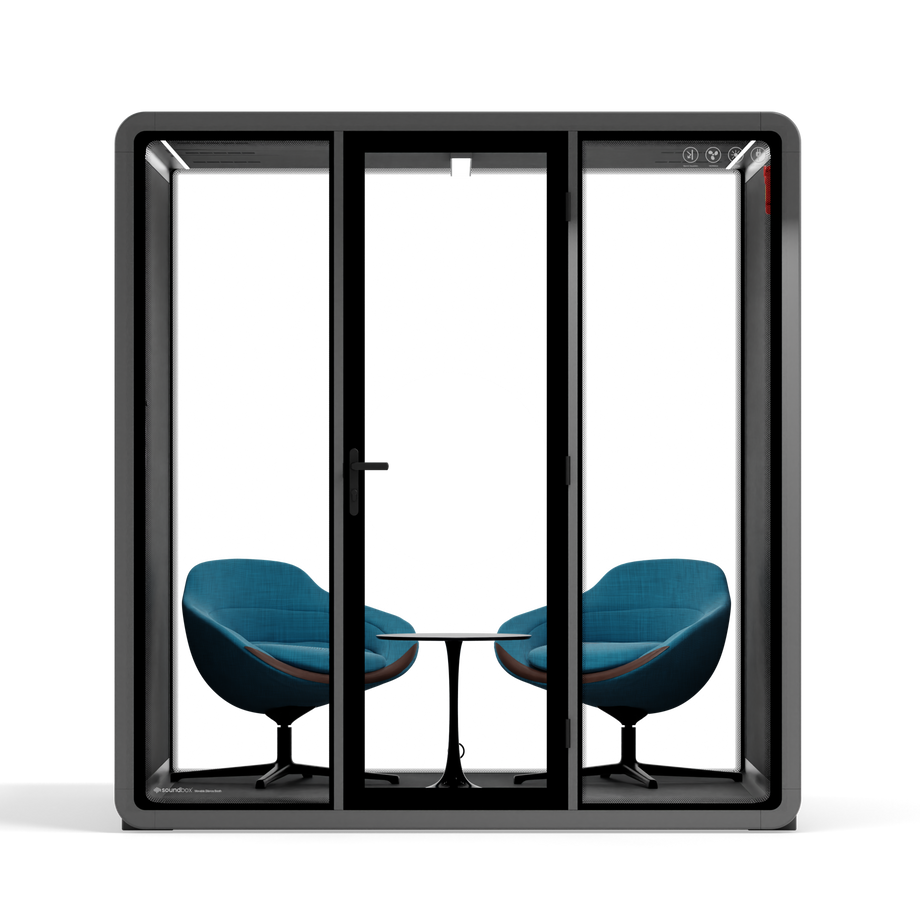 Quell - Quell+ - 6 Person Meeting BoothWooden / Furniture Set 2 / Dark Grey