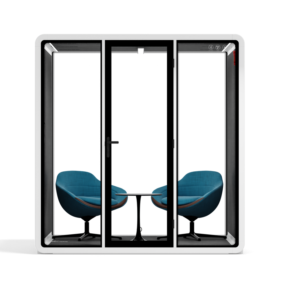 Quell - Quell+ - 6 Person Meeting BoothWhite / Furniture Set 2 / Dark Grey