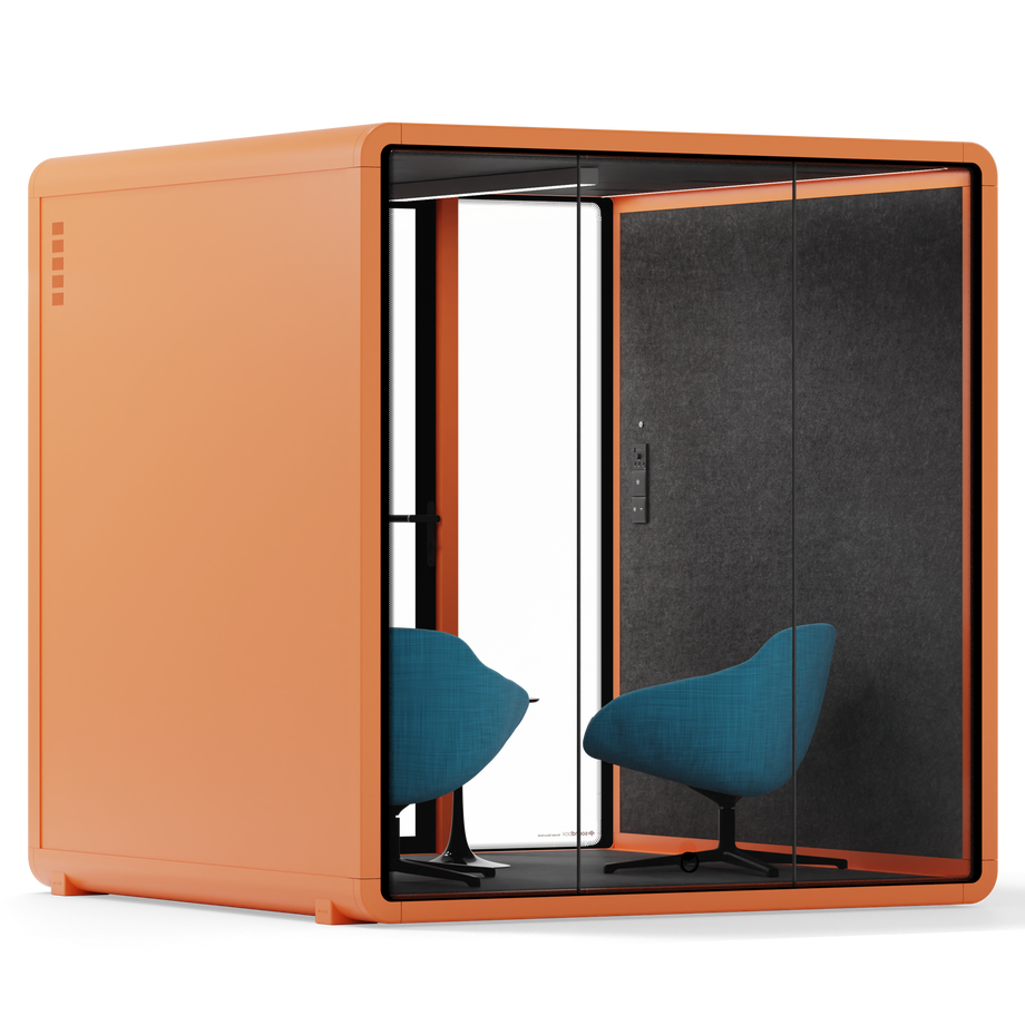 Quell - Quell+ - 6 Person Meeting BoothOrange / Furniture Set 2 / Dark Grey