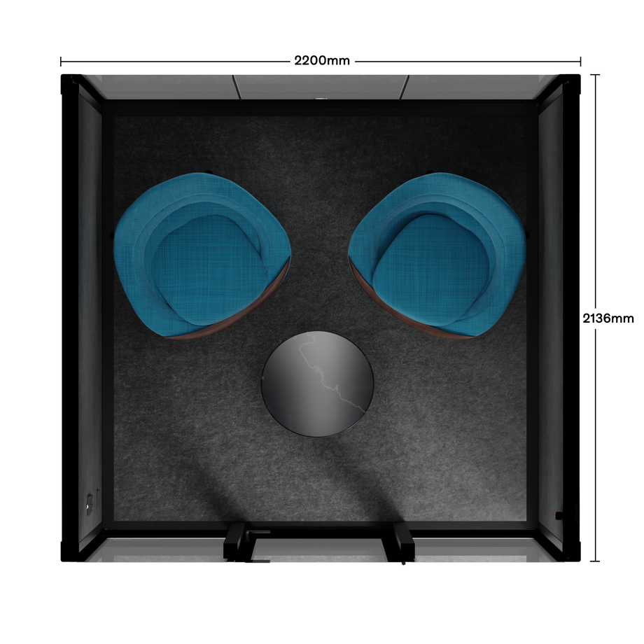 Quell - Quell+ - 6 Person Meeting BoothBlack / Furniture Set 2 / Dark Grey