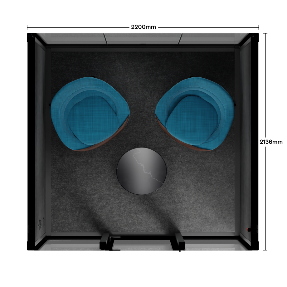 Quell - Quell+ - 6 Person Meeting BoothWooden / Furniture Set 2 / Dark Grey