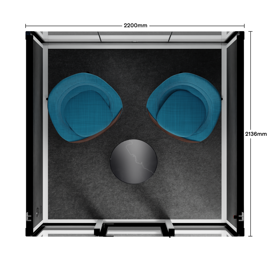 Quell - Quell+ - 6 Person Meeting BoothWhite / Furniture Set 2 / Dark Grey