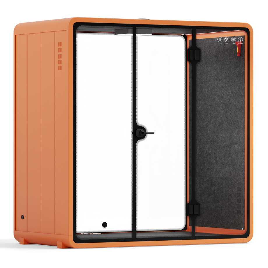 Quell Demi Booth 2+Orange / No Furniture / Dark Grey