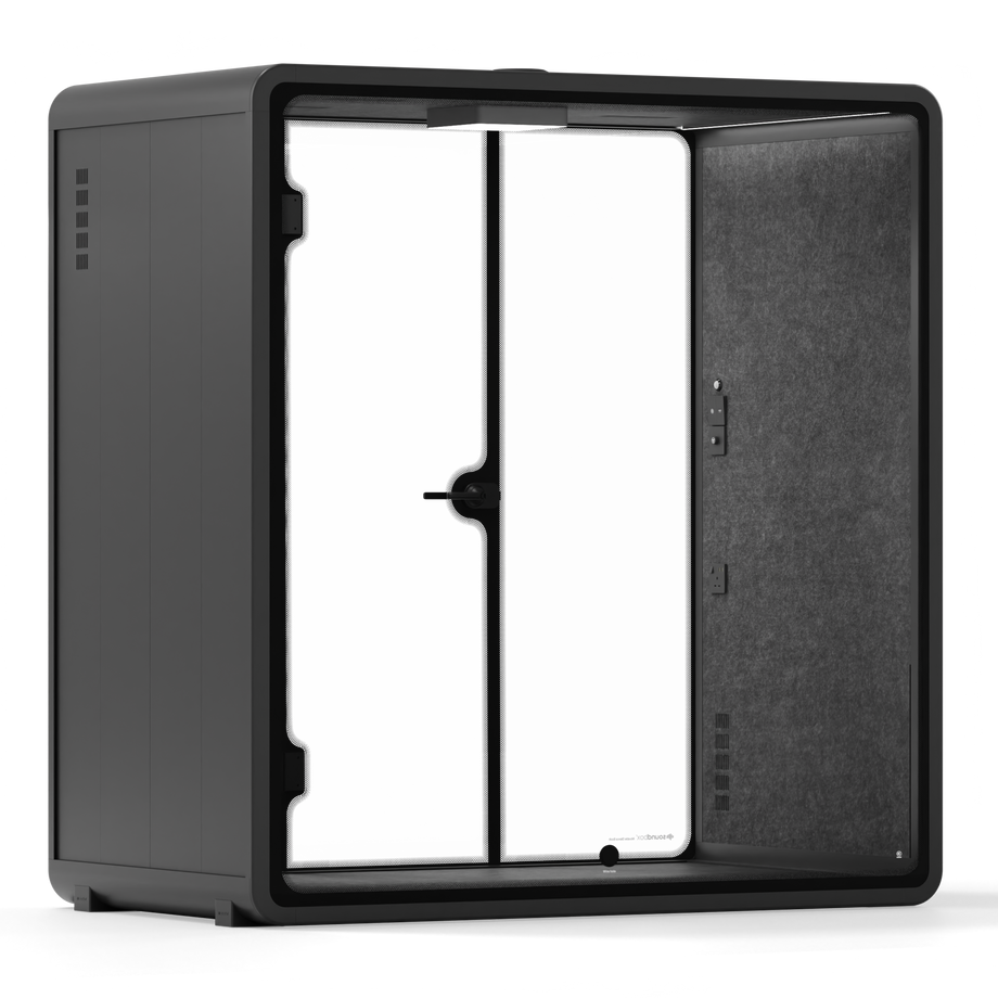 Quell Demi Booth 2+Charcoal / No Furniture / Dark Grey