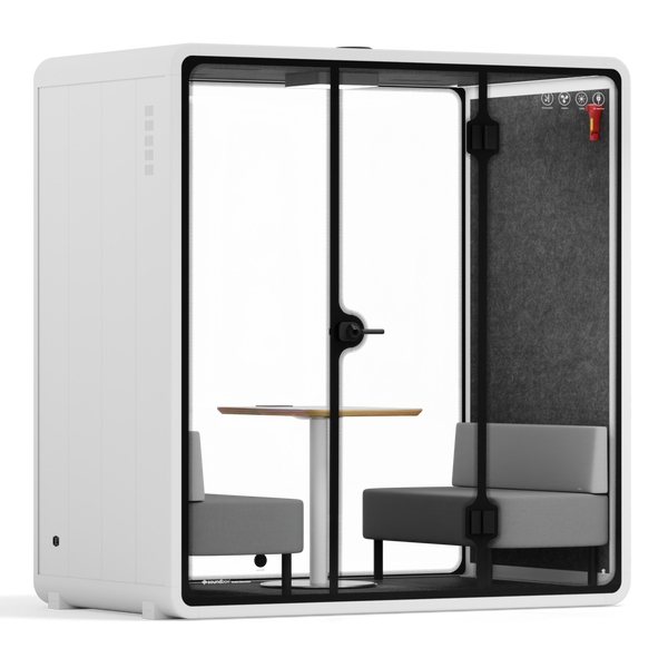 Quell Demi Booth 2+White / Furniture Set 1 / Dark Grey