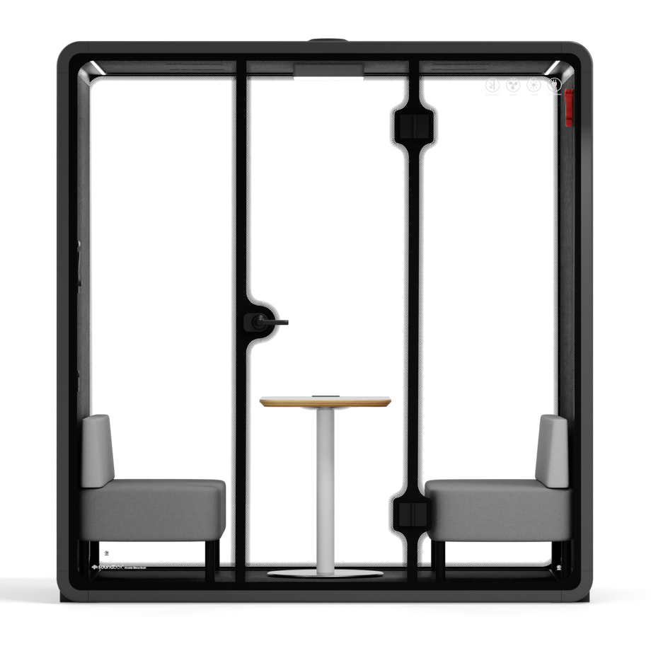 Quell Demi Booth 2+Wooden / Furniture Set 1 / Dark Grey