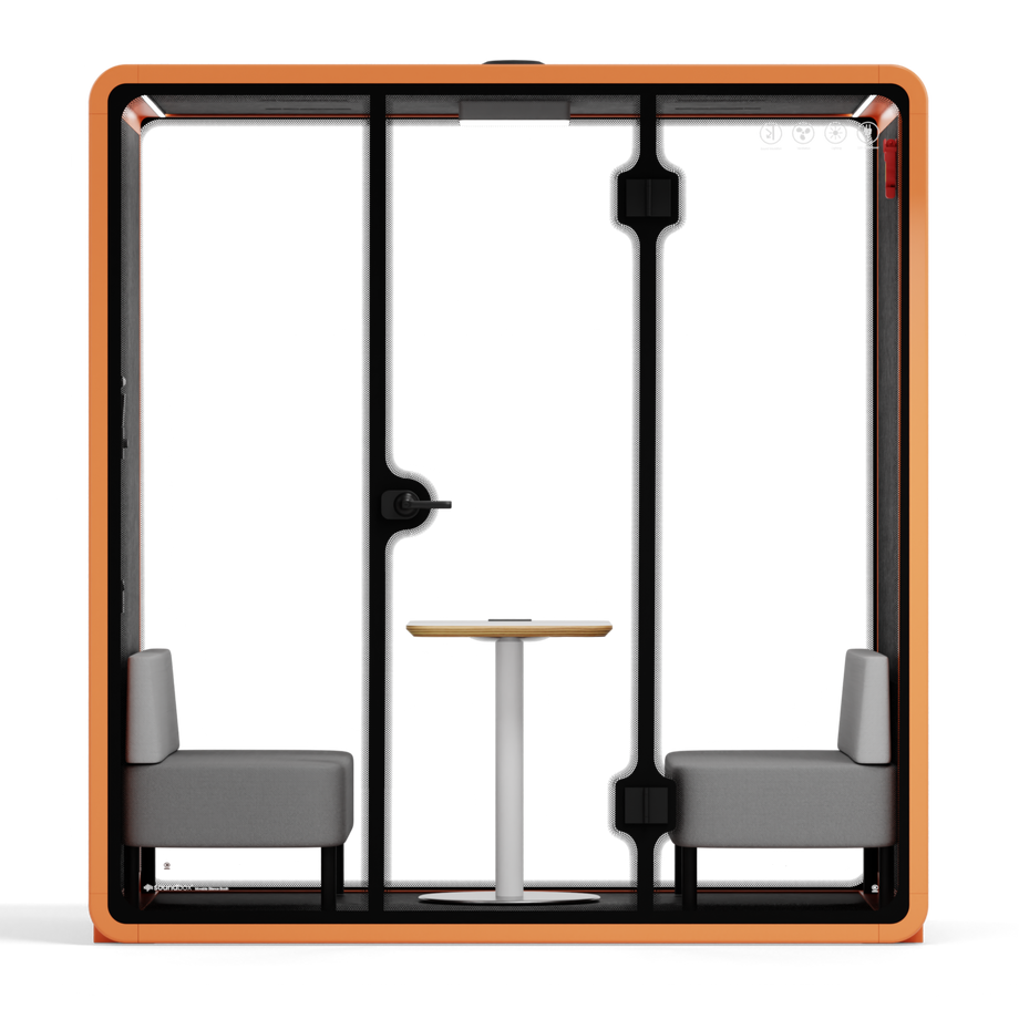 Quell Demi Booth 2+Orange / Furniture Set 1 / Dark Grey
