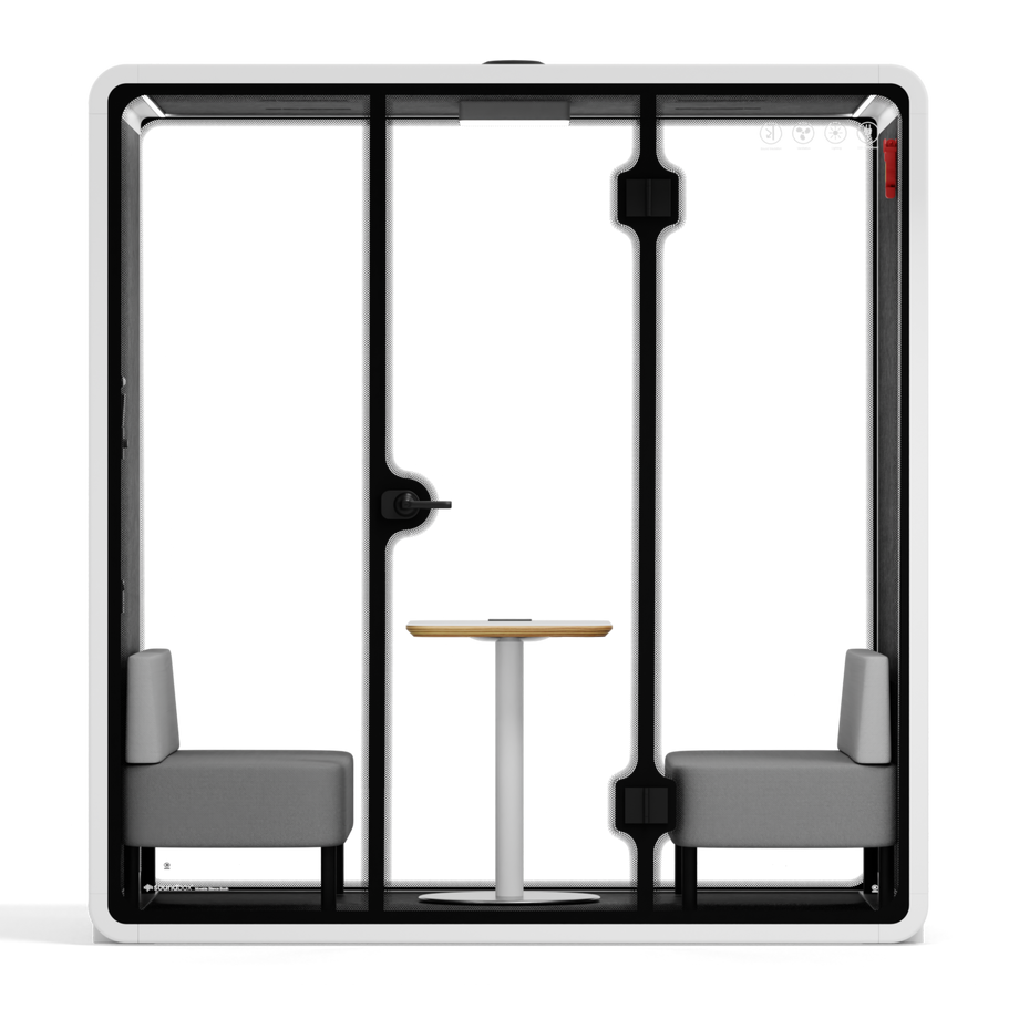 Quell Demi Booth 2+White / Furniture Set 1 / Dark Grey