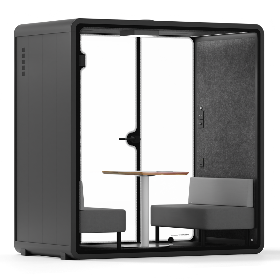 Quell Demi Booth 2+Charcoal / Furniture Set 1 / Dark Grey