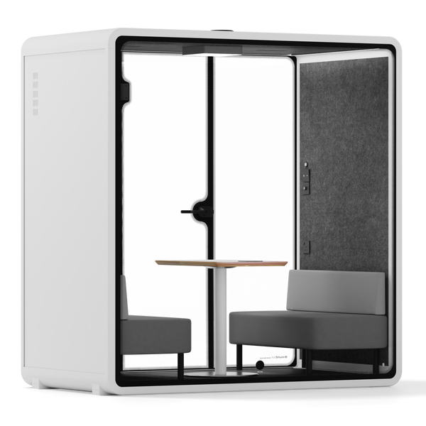 Quell Demi Booth 2+White / Furniture Set 1 / Dark Grey