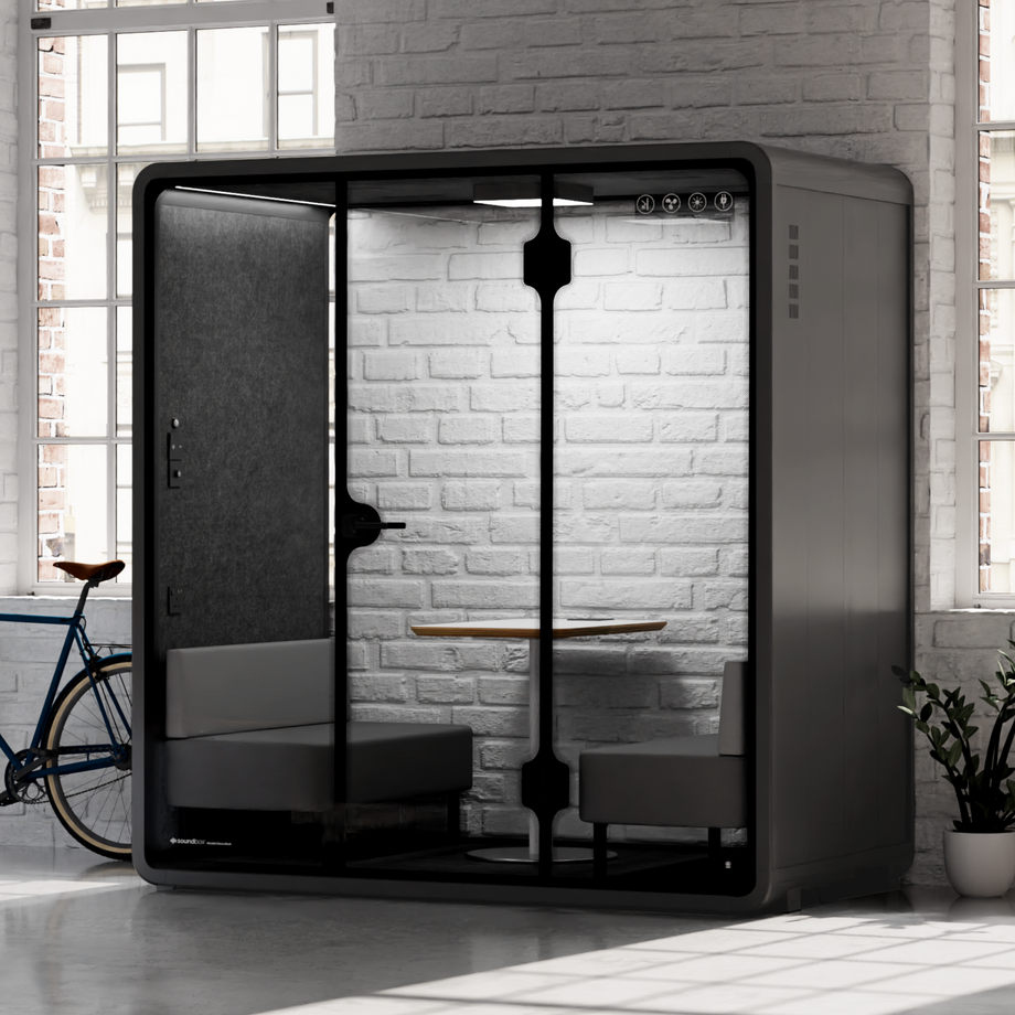 Quell Demi Booth 2+Charcoal / Furniture Set 1 / Dark Grey