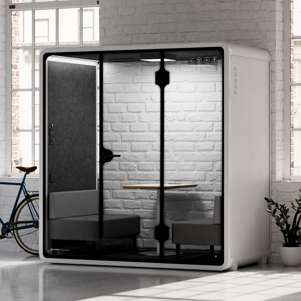 Quell Demi Booth 2+White / Furniture Set 1 / Dark Grey