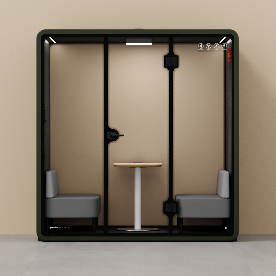 Quell Demi Booth 2+Green / Furniture Set 1 / Dark Grey
