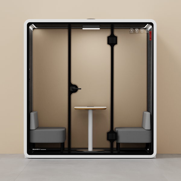 Quell Demi Booth 2+White / Furniture Set 1 / Dark Grey