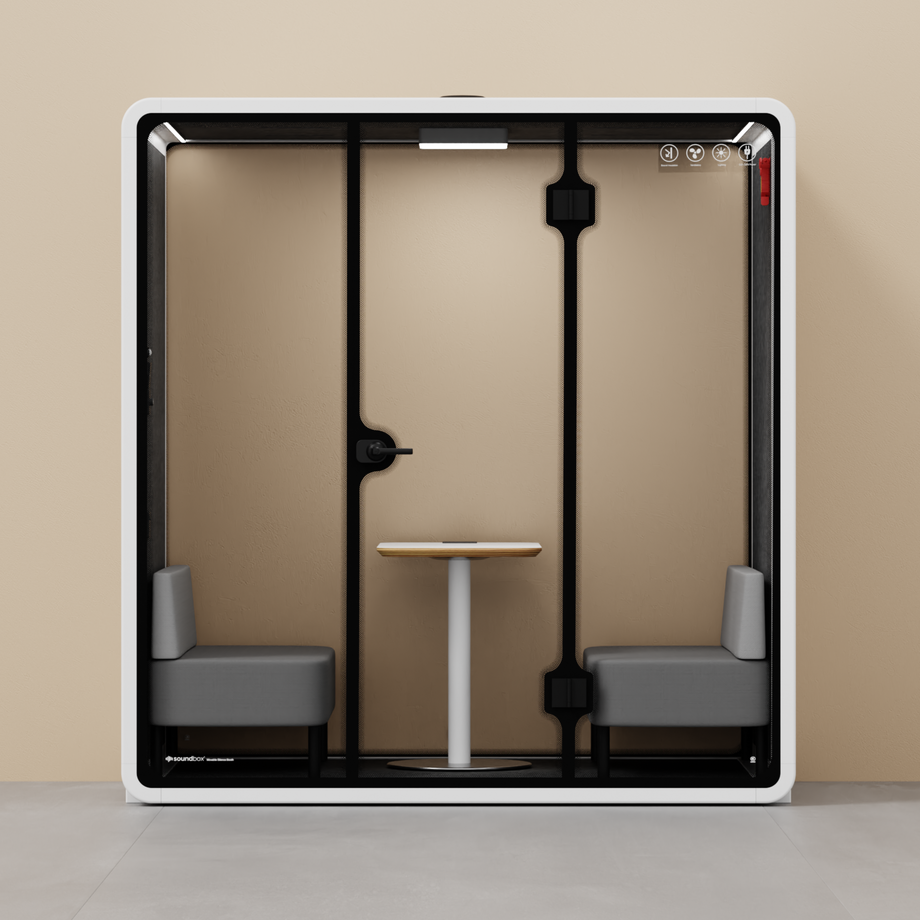 Quell Demi Booth 2+White / Furniture Set 1 / Dark Grey