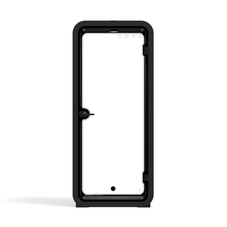 Office Pod Quell Acoustic Green Dark Grey No FurnitureCharcoal / No Furniture / Dark Grey