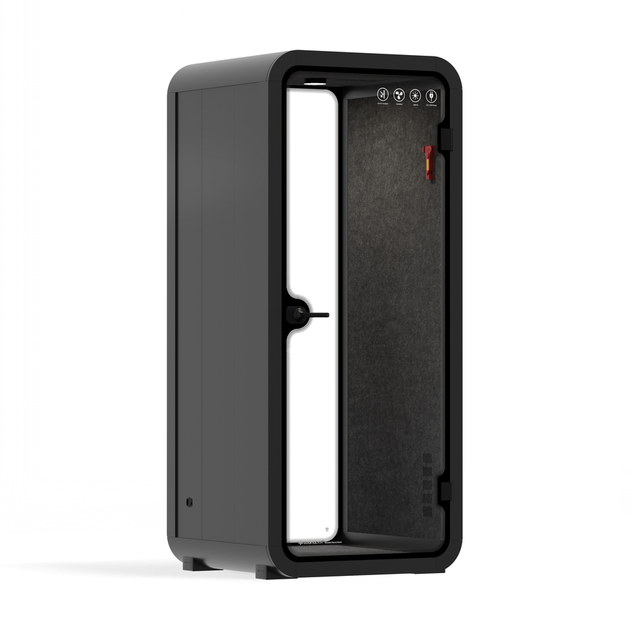 Office Pod Quell Acoustic Green Dark Grey No FurnitureCharcoal / No Furniture / Dark Grey