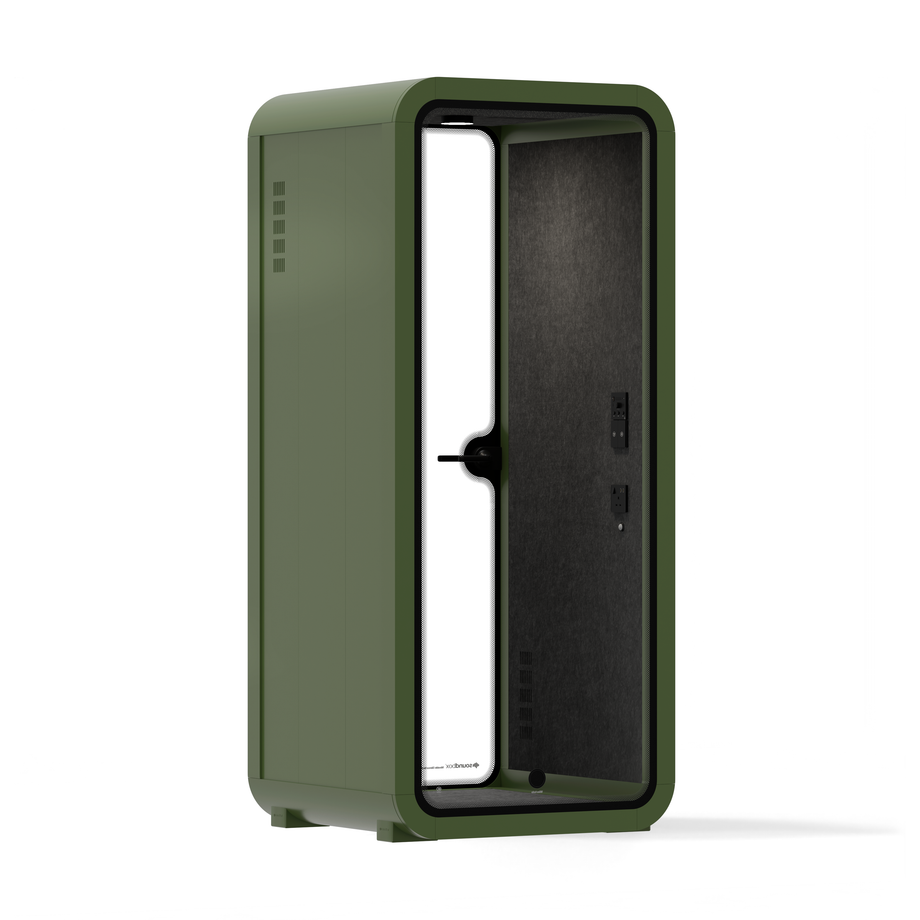 Office Pod Quell Acoustic Green Dark Grey No FurnitureGreen / No Furniture / Dark Grey