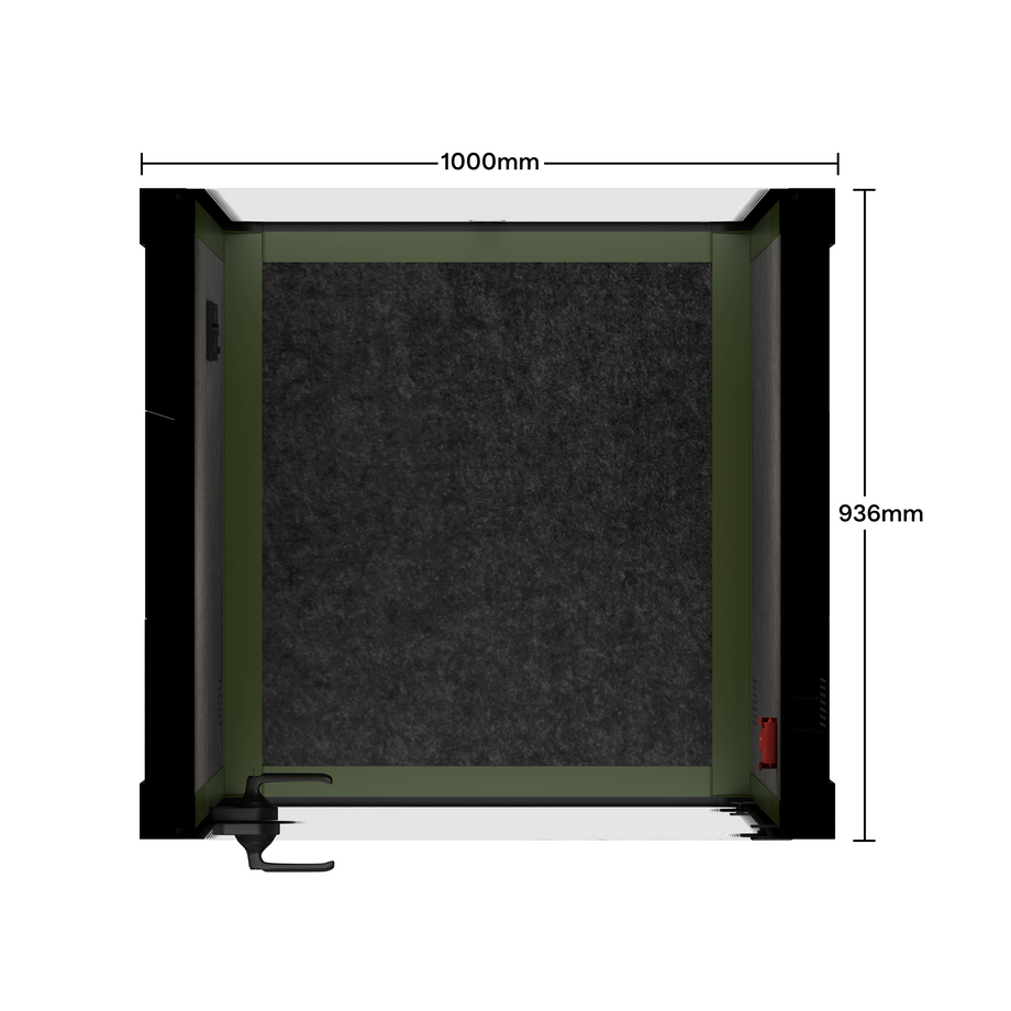 Office Pod Quell FlexGreen / No Furniture / Dark Grey