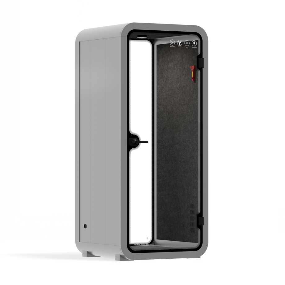 Office Pod Quell Acoustic Green Dark Grey No FurnitureLight Grey / No Furniture / Dark Grey