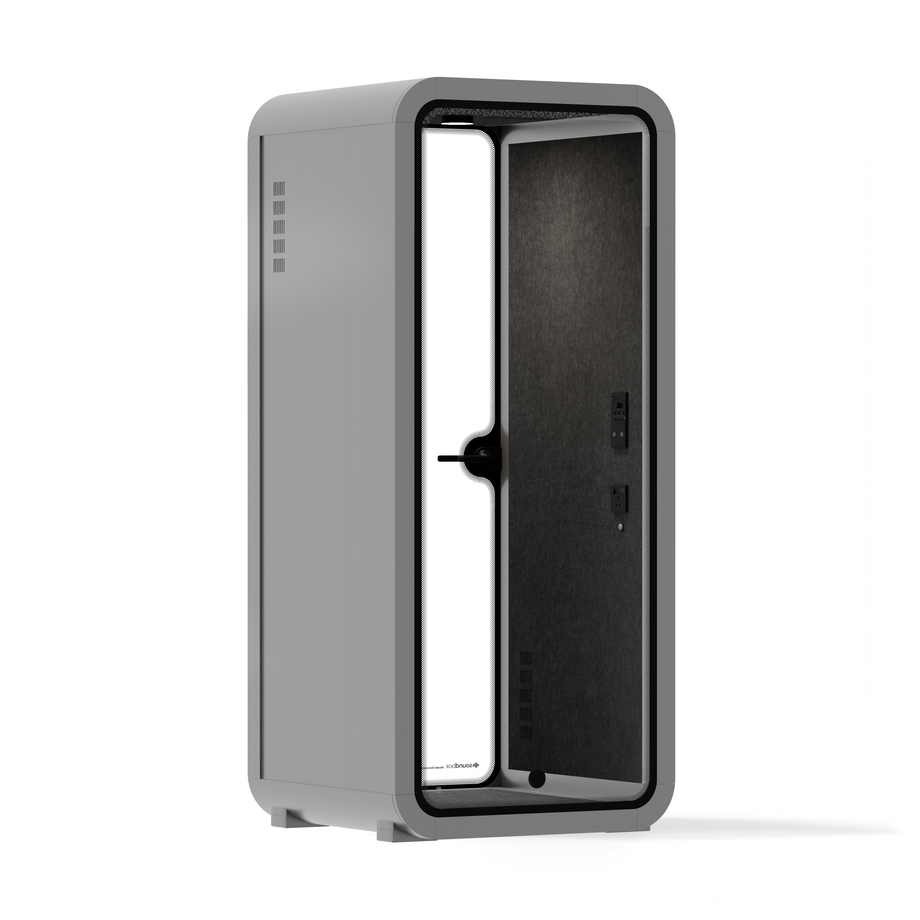 Office Pod Quell Acoustic Green Dark Grey No FurnitureLight Grey / No Furniture / Dark Grey