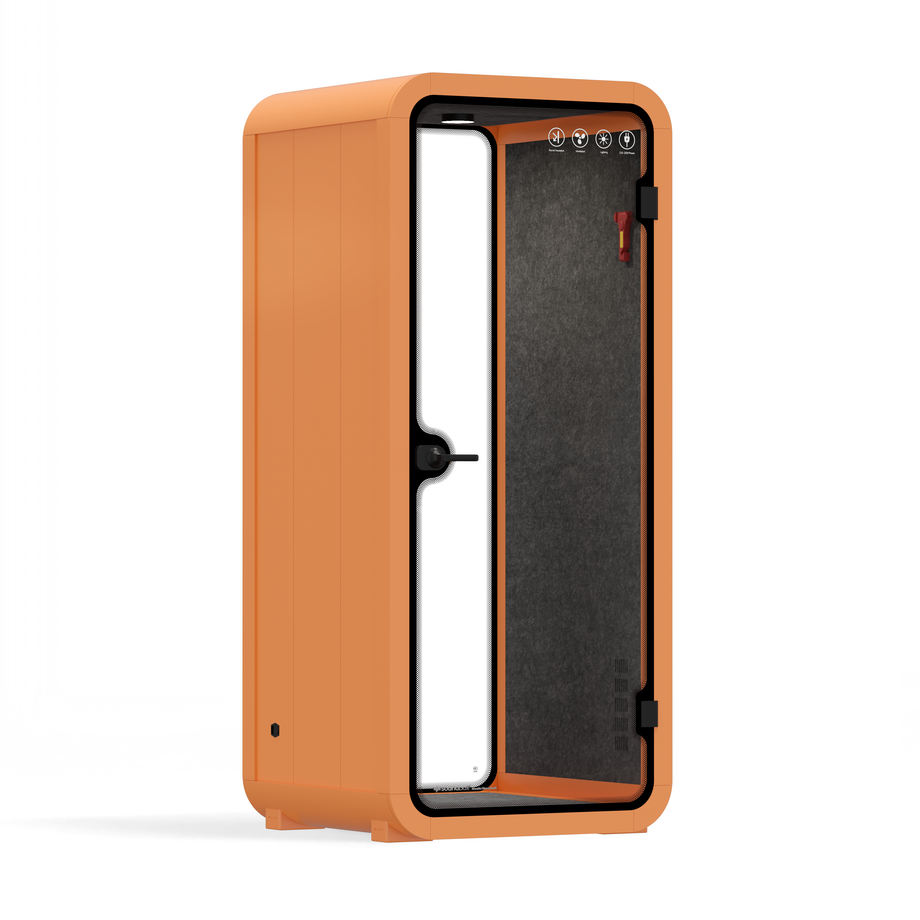 Office Pod Quell Acoustic Green Dark Grey No FurnitureOrange / No Furniture / Dark Grey