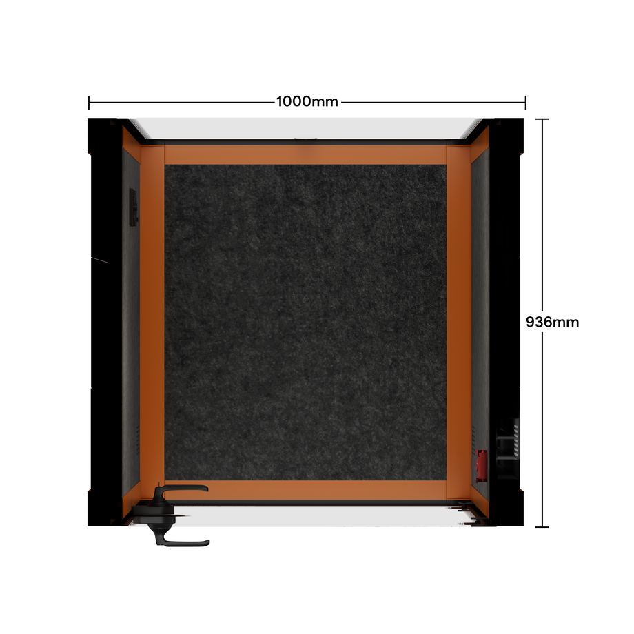 Office Pod Quell FlexOrange / No Furniture / Dark Grey