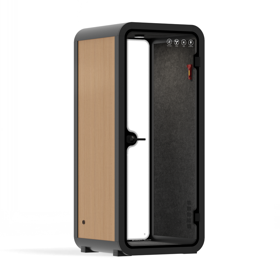 Office Pod Quell Acoustic Green Dark Grey No FurnitureWooden / No Furniture / Dark Grey