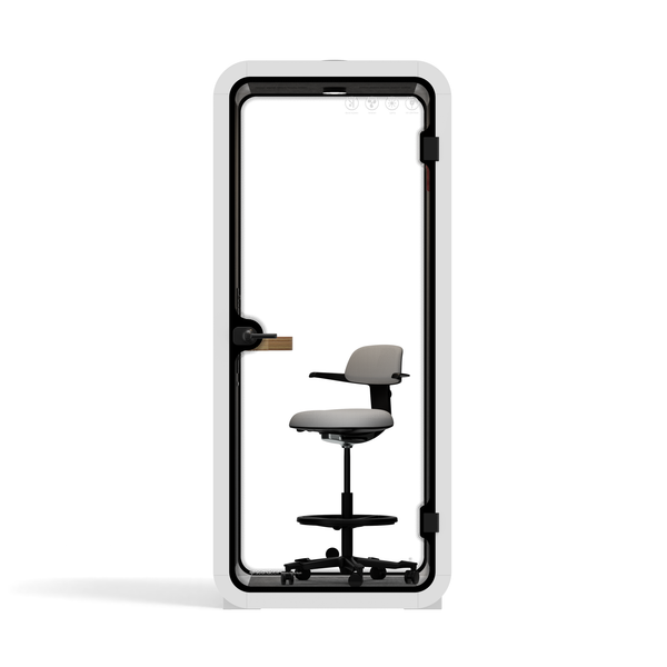 Office Pod Quell Acoustic Green Dark Grey No FurnitureWhite / With Furniture / Dark Grey