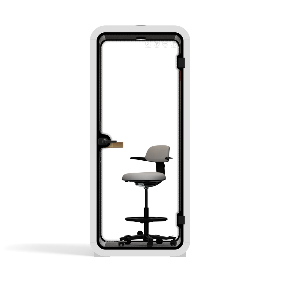 Office Pod Quell Acoustic Green Dark Grey No FurnitureWhite / With Furniture / Dark Grey