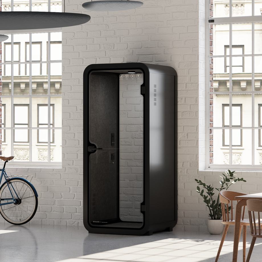 Office Pod Quell Acoustic Green Dark Grey No FurnitureCharcoal / No Furniture / Dark Grey